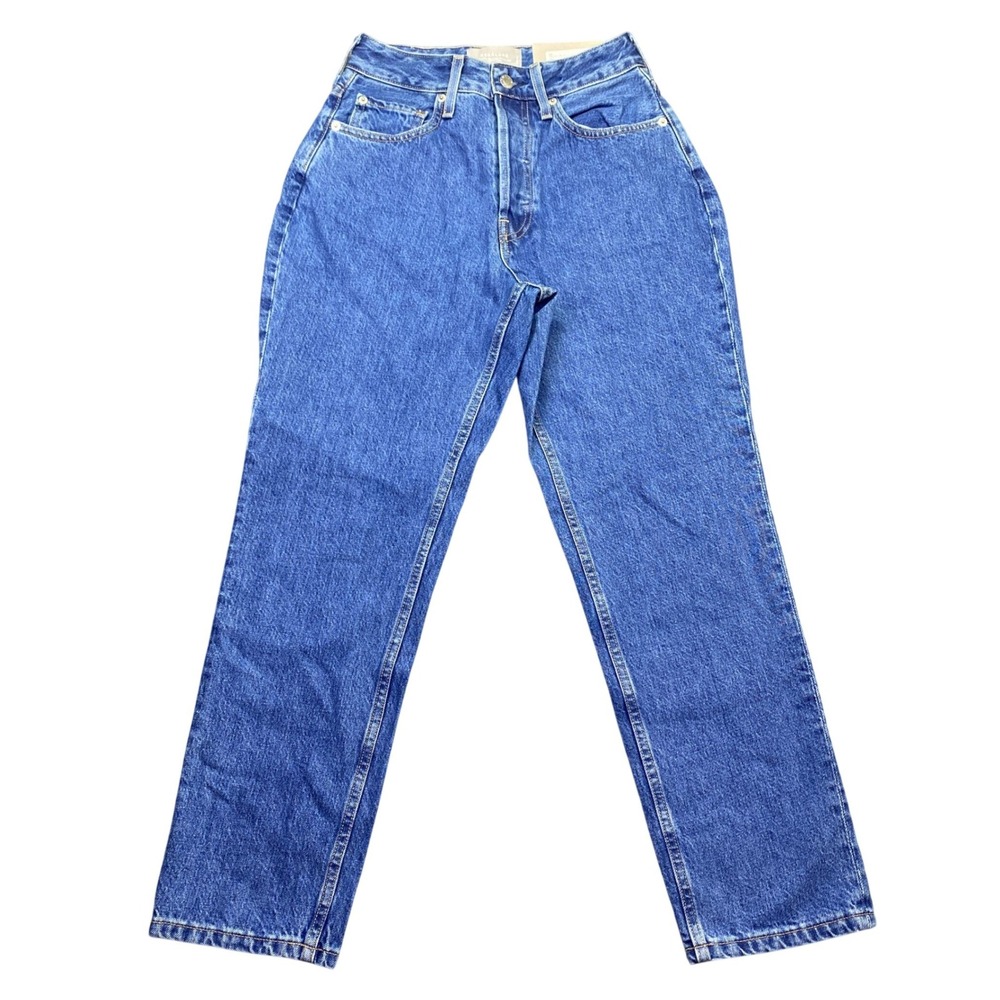 Everlane The Curvy 90s Cheeky Straight Leg Jean Bttn‎ Blue Organic Cotton 26 NEW